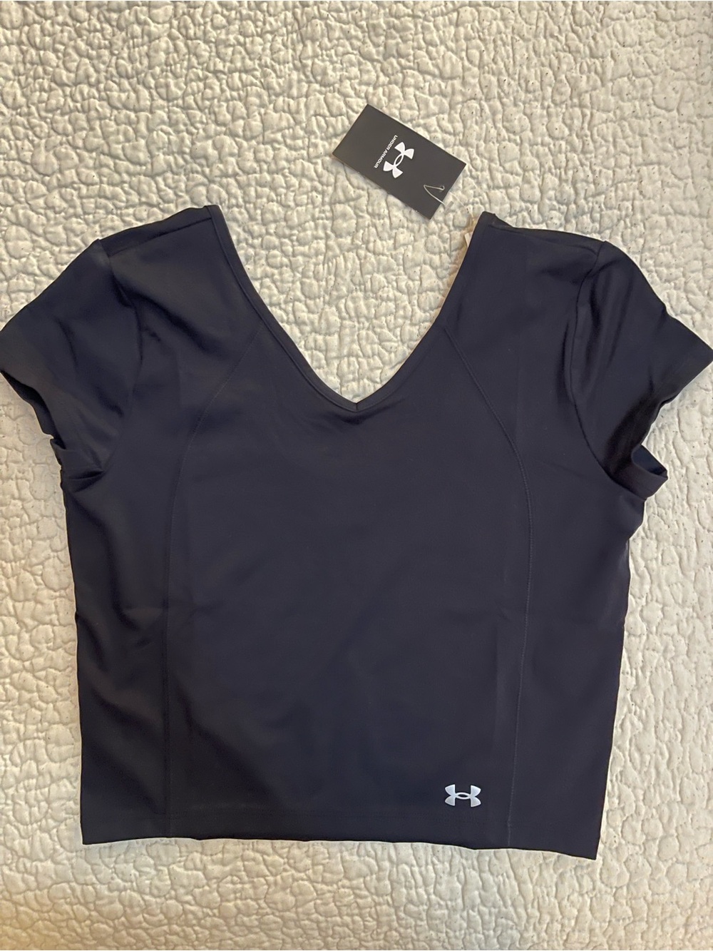 Under Armour Black V-Neck Crop Athletic Top